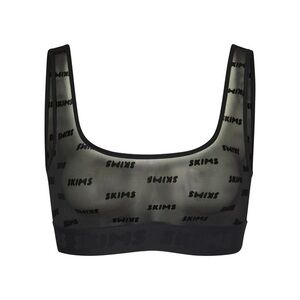 SKIMS Black Sheer Logo Bralette - XS